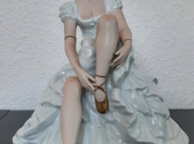 Wallendorf Kunst Porzellan Figur Balletteuse Schuhbinderin groß