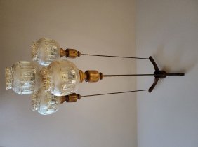 Vintage Pendelleuchte Lampe Lamenschirm Glas 80er Jahre