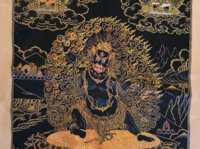 Stickerei Gemälde Farbig Gold Asiatika Volkskunst Kollektion Ausverkauf