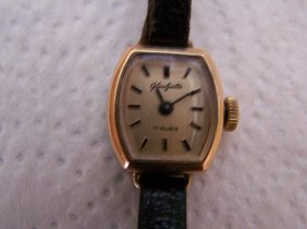 Glashütte Damenuhr Armbanduhr 1950 vergoldet