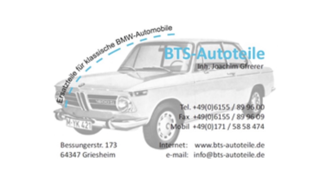 BTS-Autoteile - Onlineshop für Ersatzteile klassischer BMW Automobile.